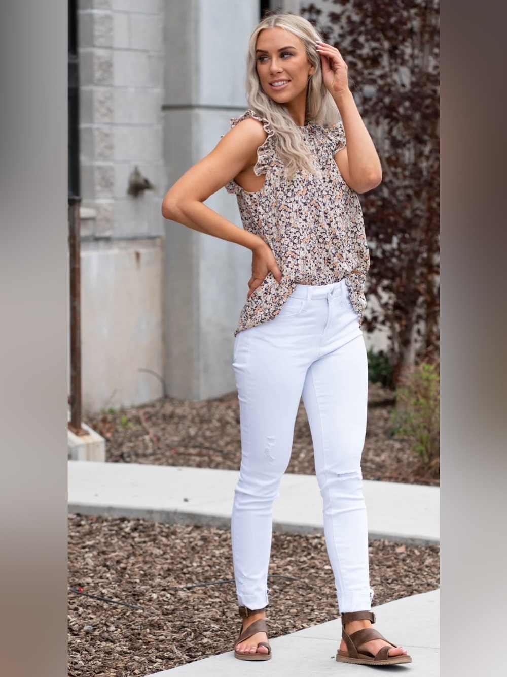 NWT Vervet Haylie High Rise Distressed White Skinny Jeans Size 25 Stretch